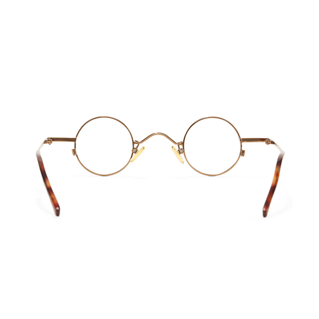 Back view of Yezy round metal eyeglasses RM0082308 in bronze
