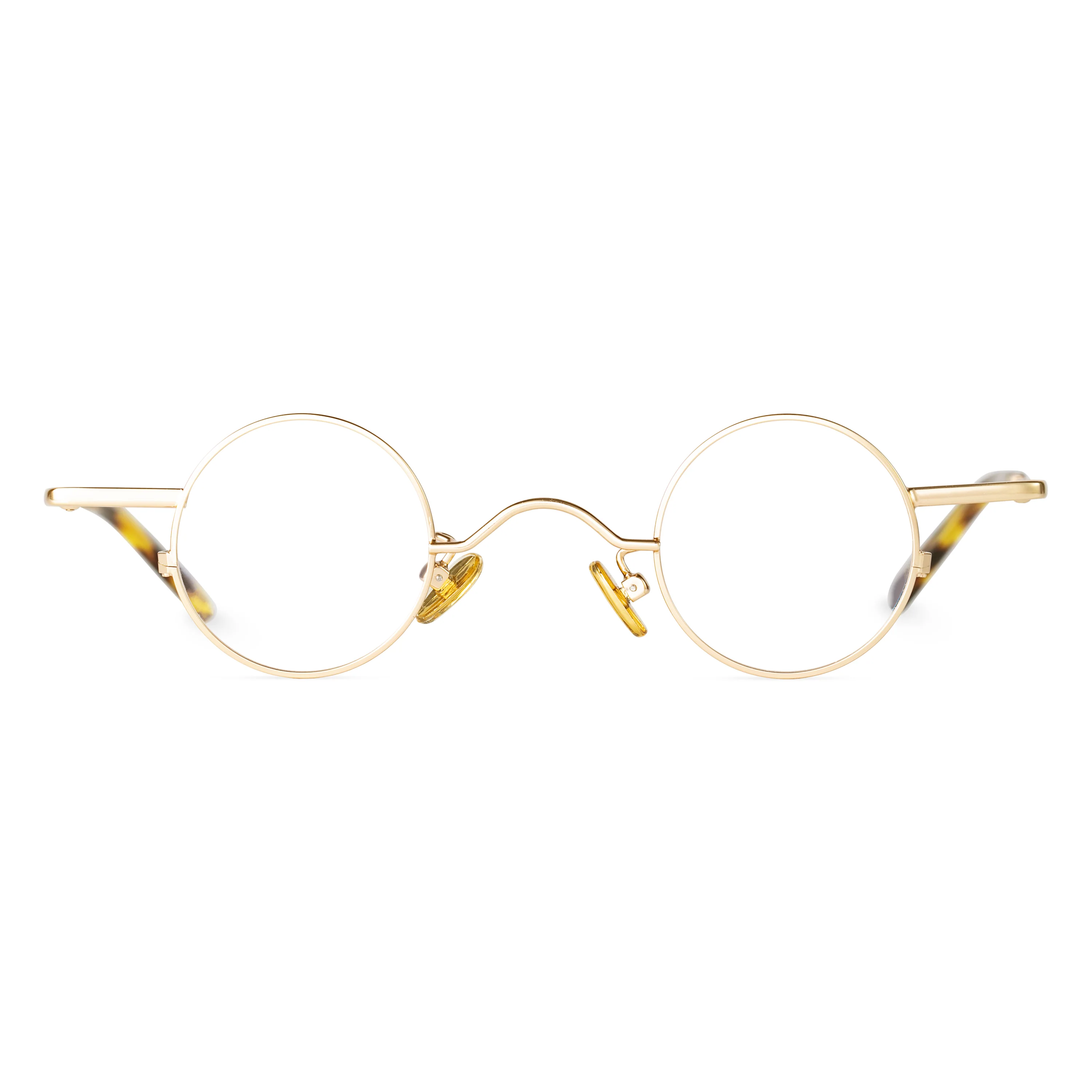 Front view of Yezy round metal eyeglasses RM0082308 in gold