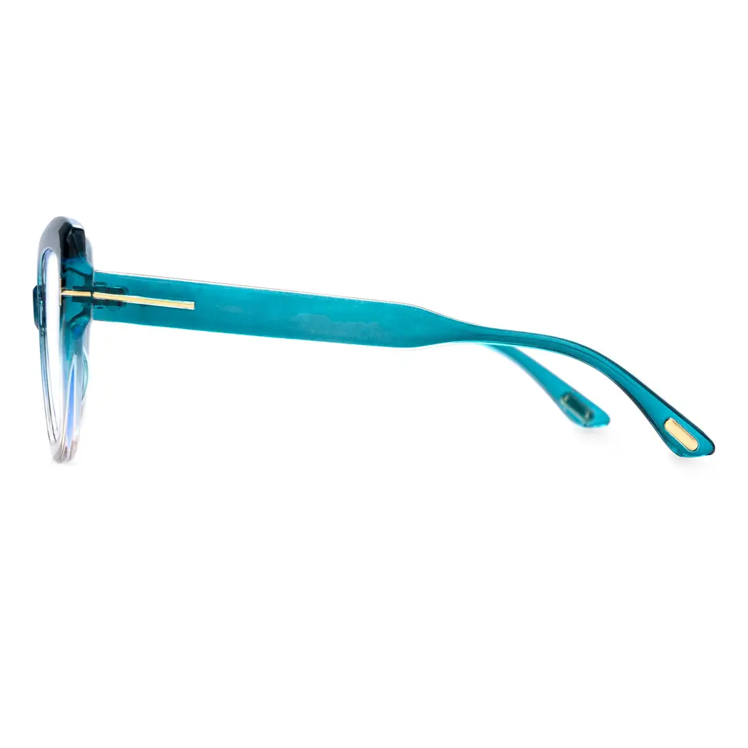 Side view of Yoyo cat eye pc eyeglasses CP0072304 in blue