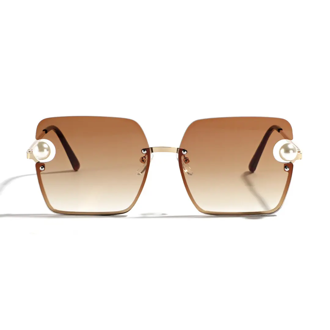 Front view of Zanna square pc sunglasses SP0052505 in beige