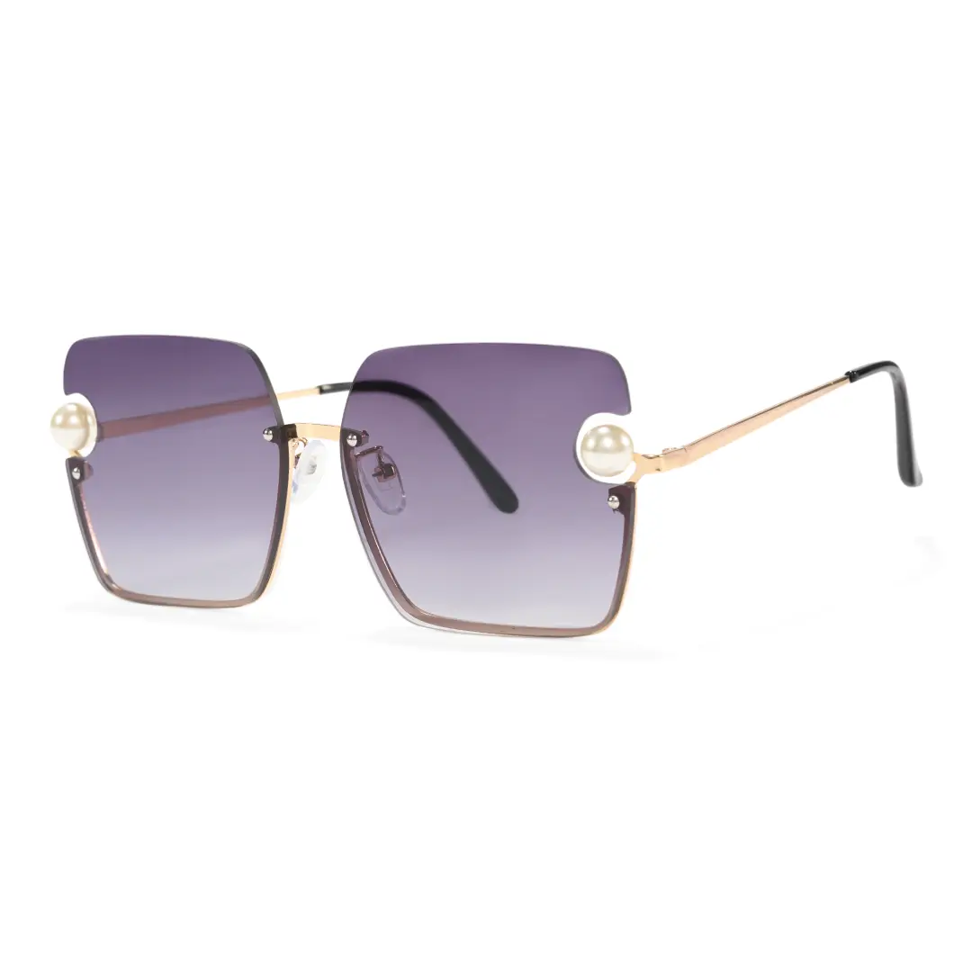 Angle view of Zanna square pc sunglasses SP0052505 in grey
