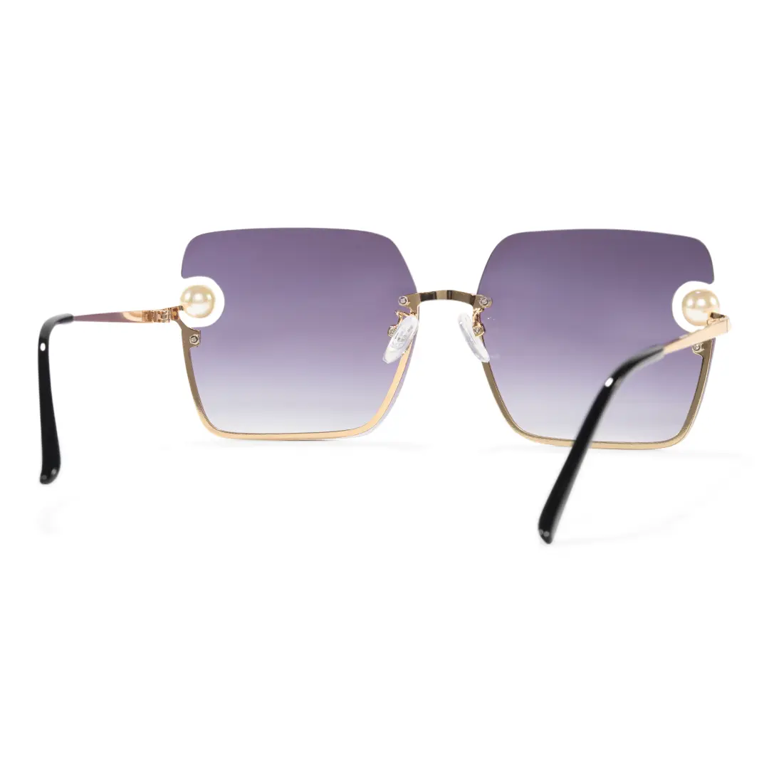 Back view of Zanna square pc sunglasses SP0052505 in grey