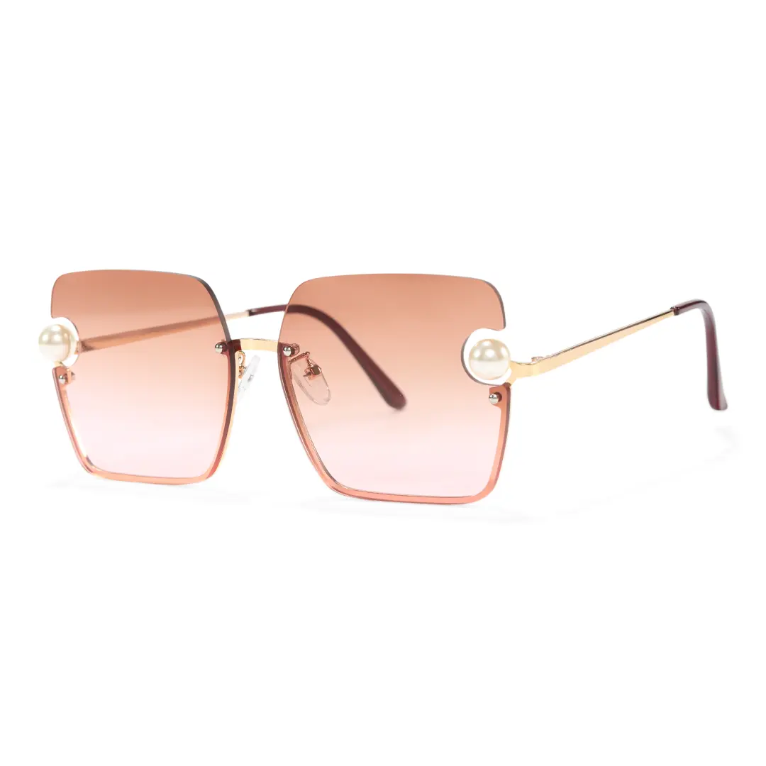 Angle view of Zanna square pc sunglasses SP0052505 in pink