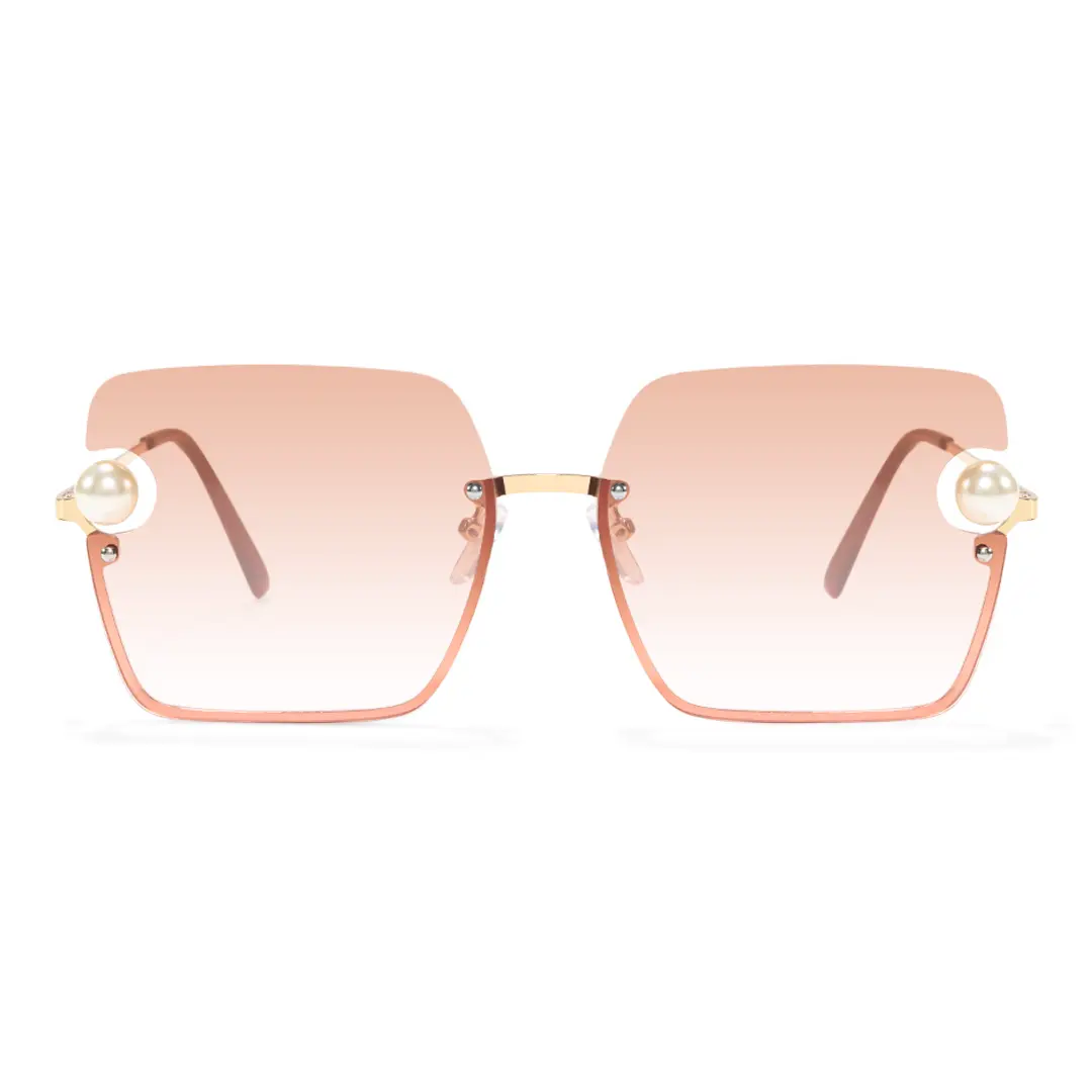 Front view of Zanna square pc sunglasses SP0052505 in pink