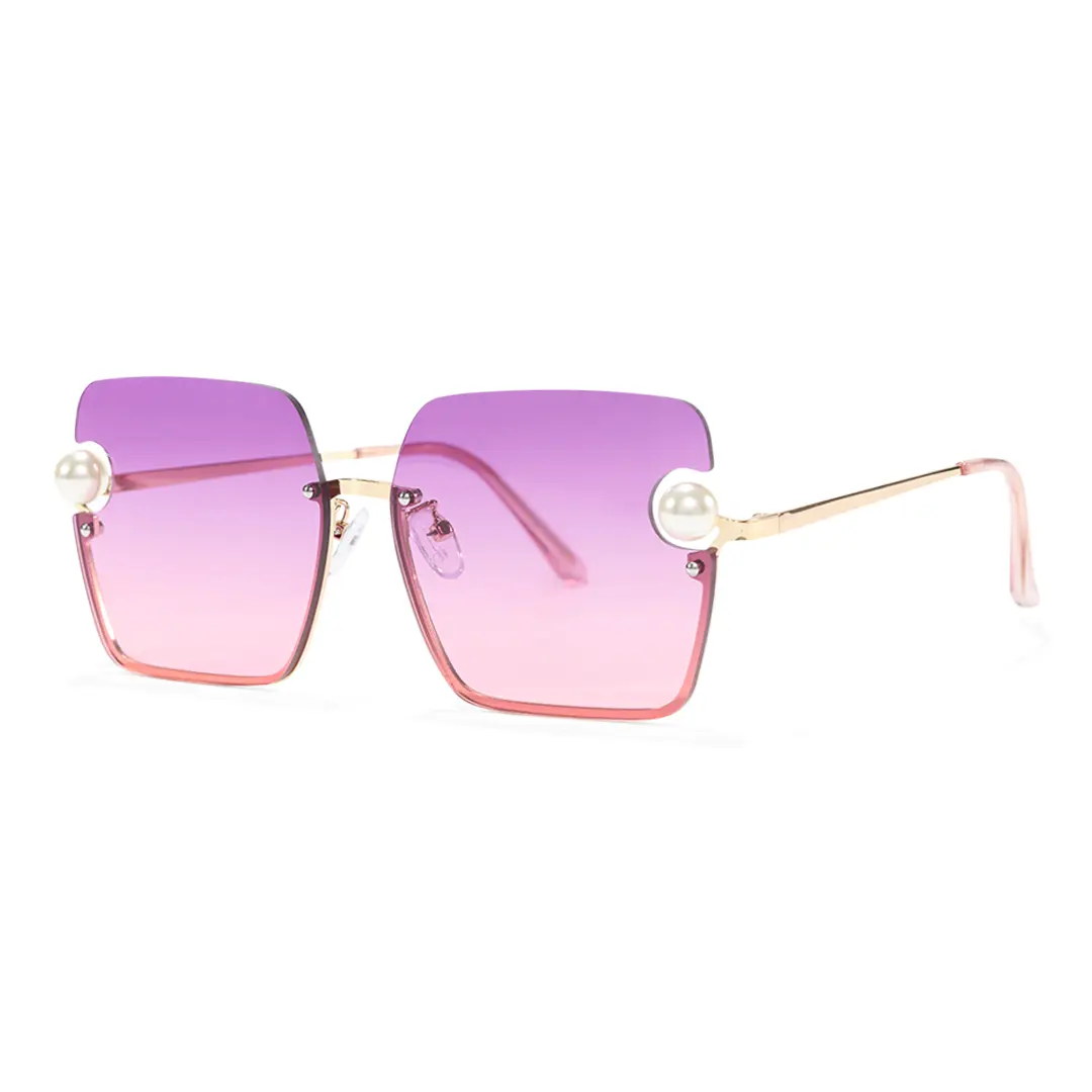 Angle view of Zanna square pc sunglasses SP0052505 in purple