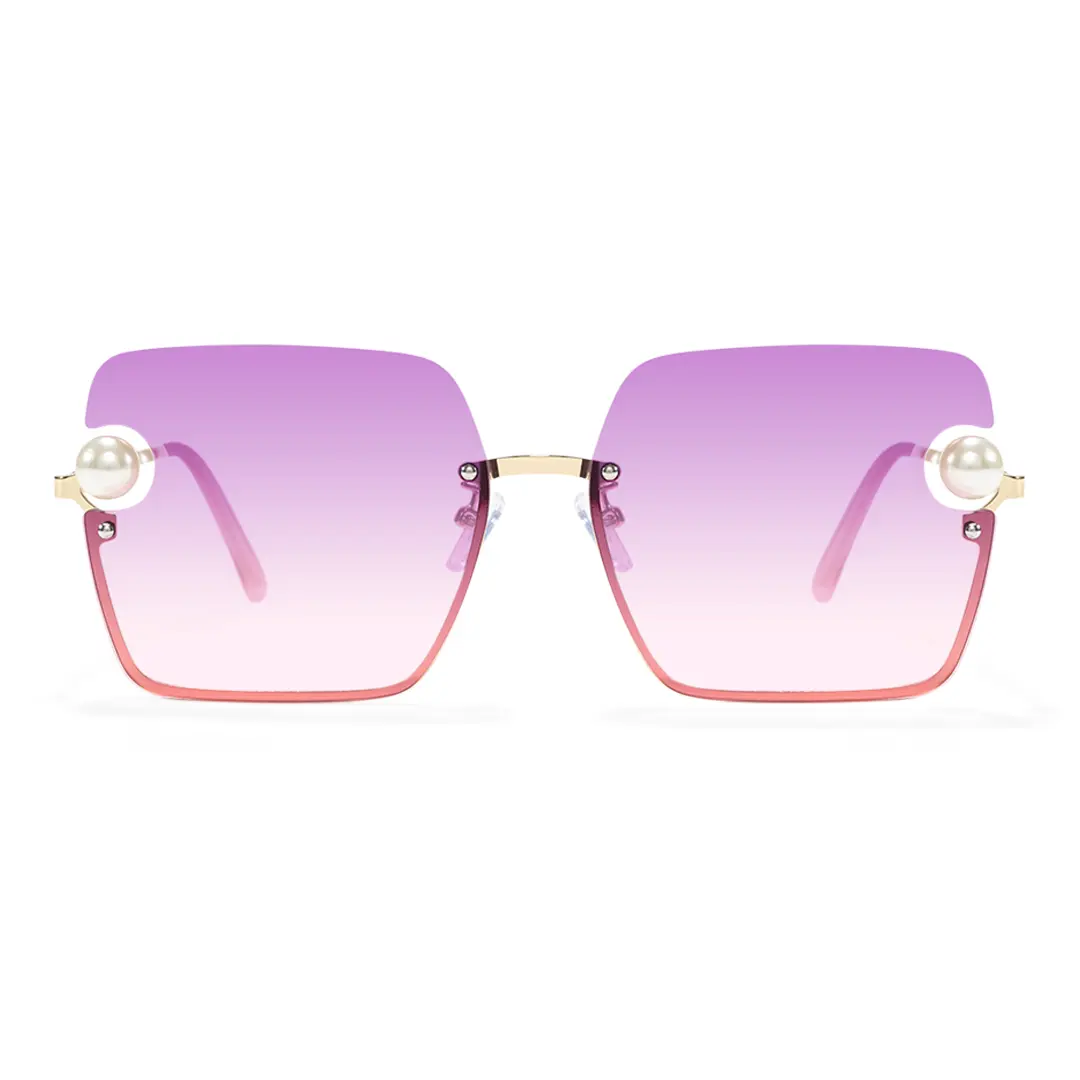 Front view of Zanna square pc sunglasses SP0052505 in purple