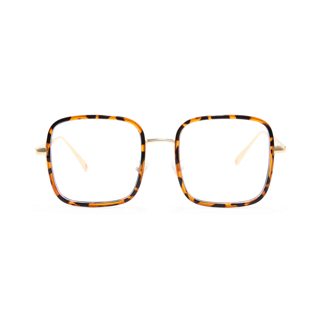 Front view of Zara square tr90 eyeglasses SX0062504 in tortoise