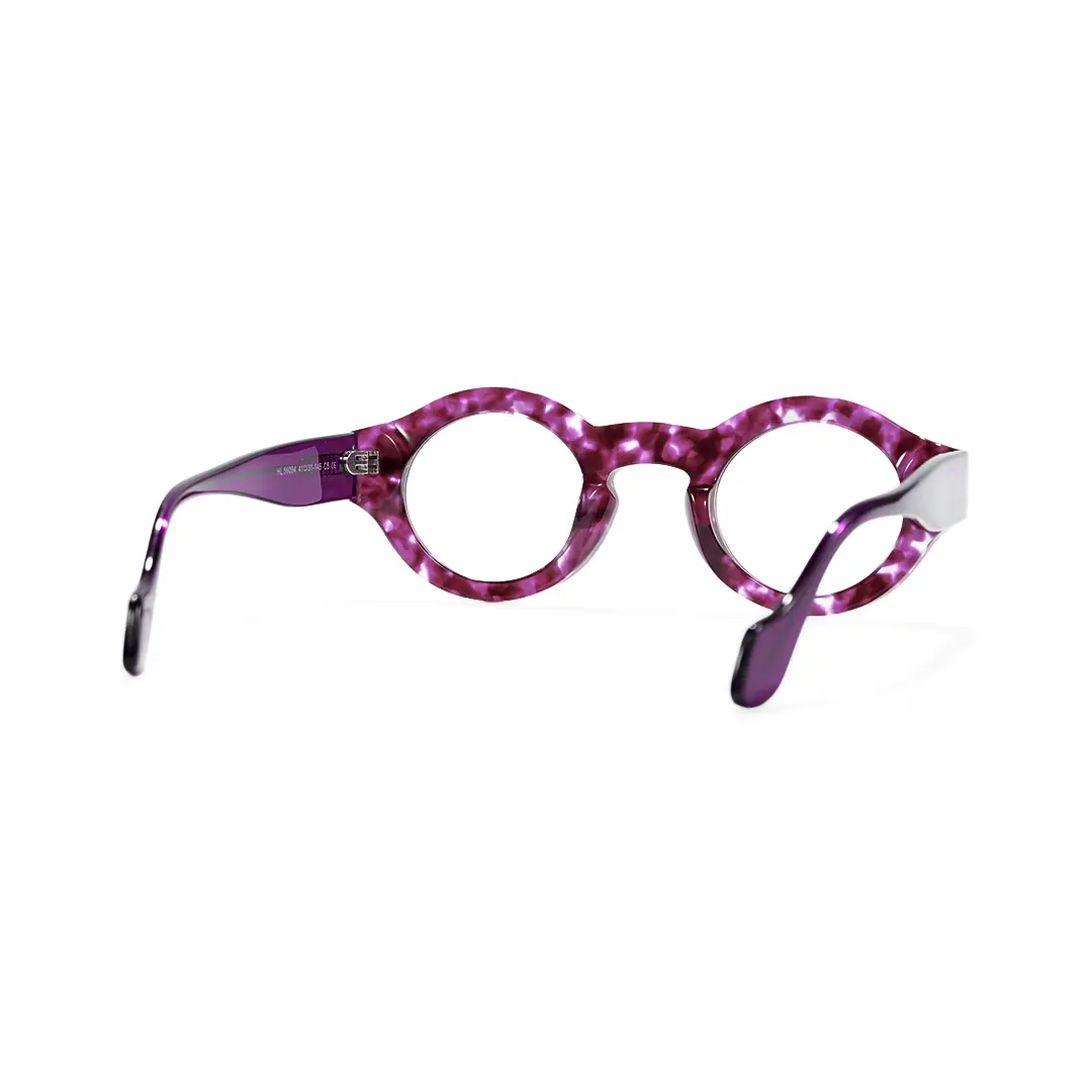 Back view of Zeal round acetate eyeglasses RA0110507 in purple