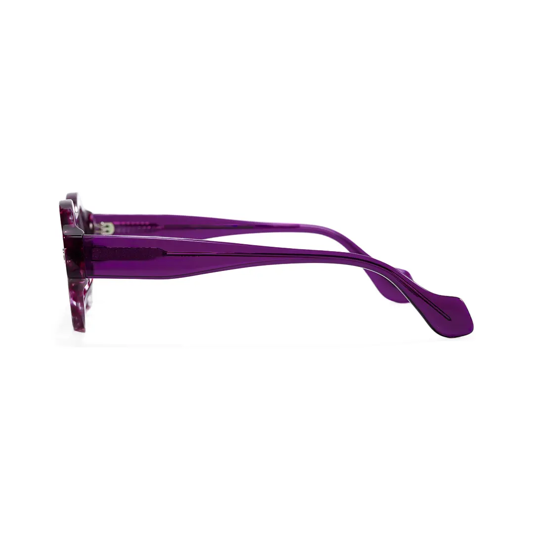 Side view of Zeal round acetate eyeglasses RA0110507 in purple