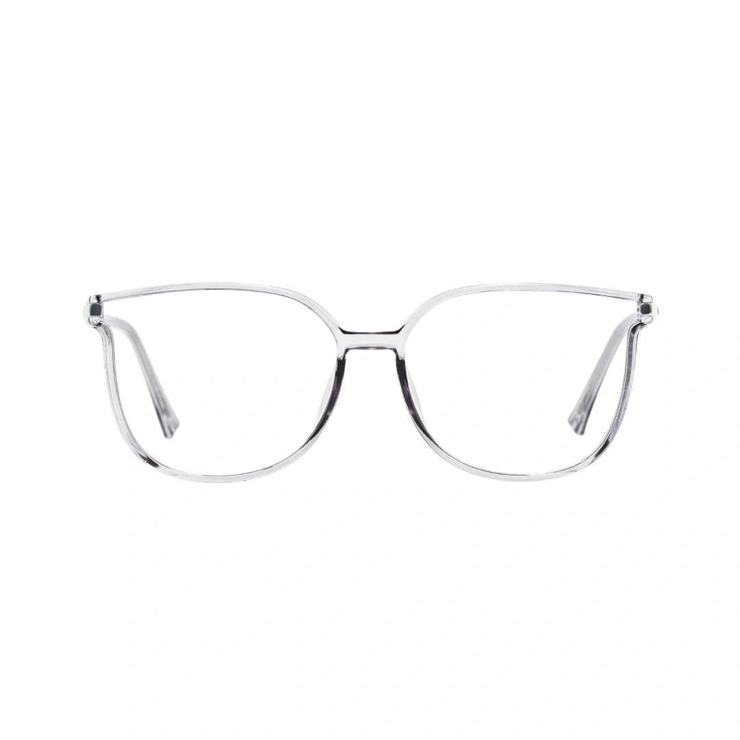 Front view of Zephyr cat eye tr90 eyeglasses CR0102409 in silver