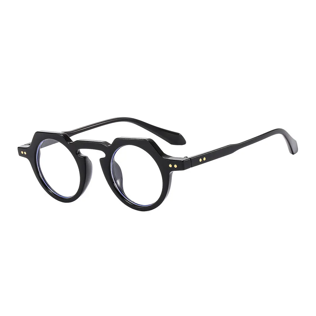 Angle view of Zion geometric pc eyeglasses GP0122308 in black