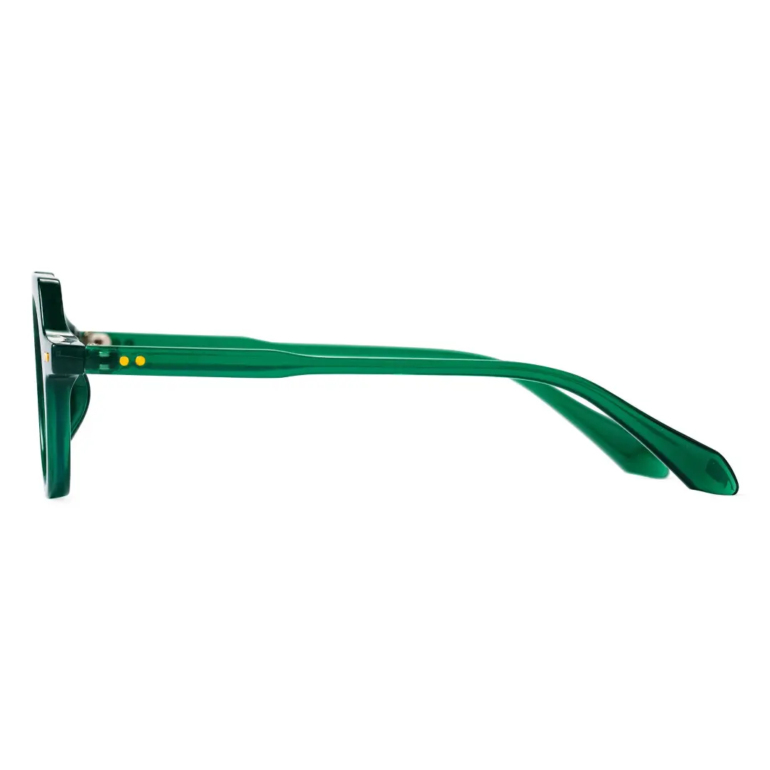 Side view of Zion geometric pc eyeglasses GP0122308 in green